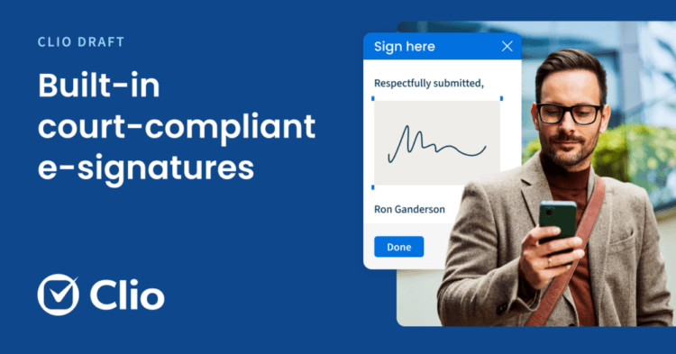 clio draft e-signatures meta