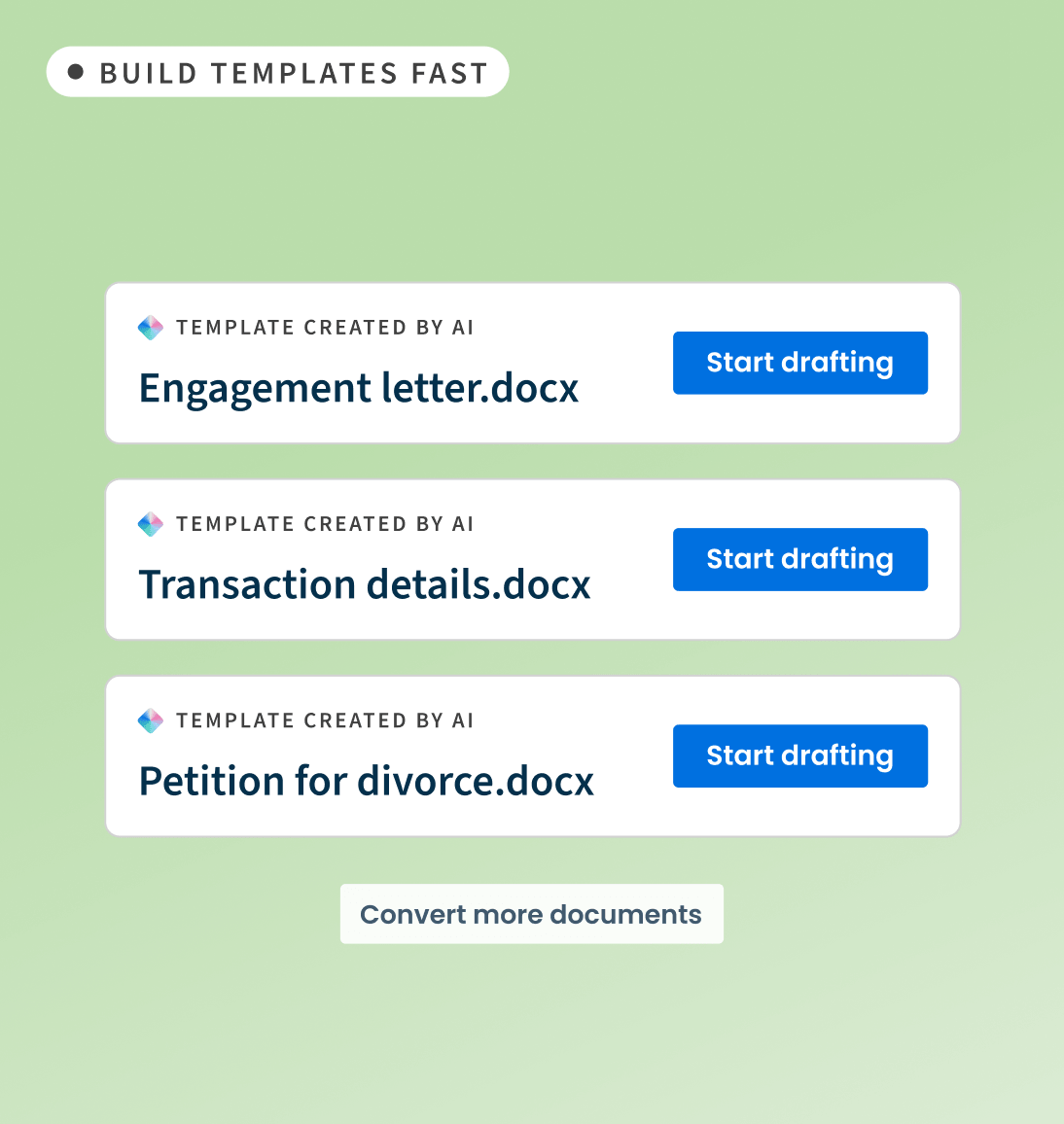 Clio Draft NA Draft AI builds your templates for you
