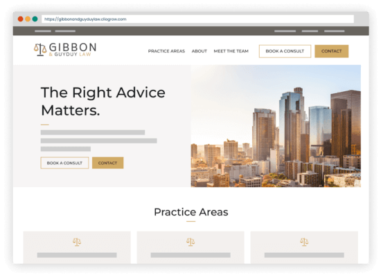 Clio Grow Website Builder Light Theme