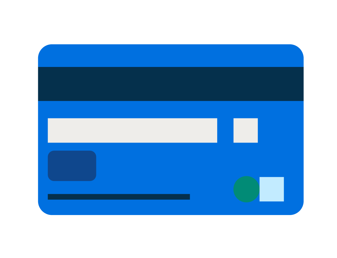 Credit card icon for industry-compliant online payments.