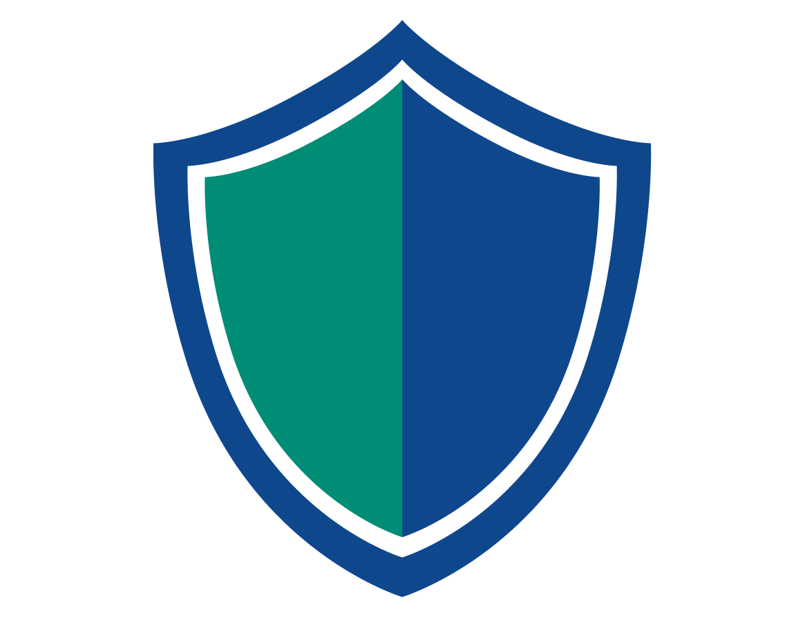 Blue and green shield icon for secure cloud software.